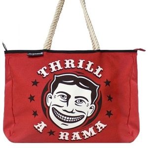 Sourpuss “Thrill-a-Rama” Coney Island Carnival X-Large Canvas Tote Bag Purse